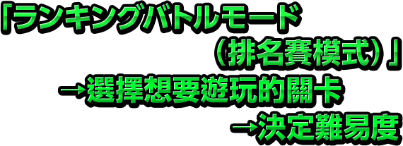 選擇想要遊玩的關卡→決定難易度